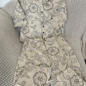 Allyson Whitmore Artsy Plus Size Linen Blend 2 Piece Outfit